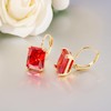 CiNily Emerald Cut Drop Dangle Earrings for Women 18K Gold