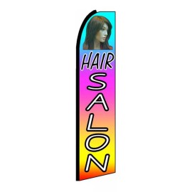 Hair Salon Multi Color Flutter Swooper Flag Advertising Sign 3’ Wide Banner Only