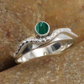Malachit Edelstein Bandring 925 Sterling Silber Bandring Herren und Damen Bandring Alle Größen Schmuck CRG1076CB9_(55 (17.5))