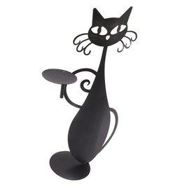 Home Decor Candlestick Durable Cat Candle Holder Decorative Candlestick Holder for Home Decor Wedding Dinning Party Cat Serving A Dish