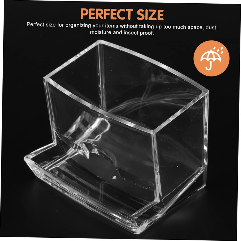 FOMIYES 2pcs Transparent Cotton Swab Storage Box Dustproof Organizer Protective