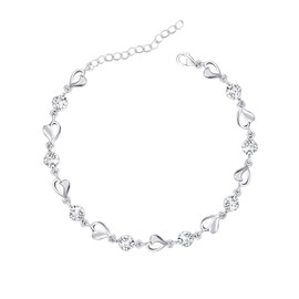 M&Ostyle Silver Bracelet for Women,Bracelet Shiny Crystal Diamond Adjustable Bracelet Mother's Day Jewelry Gift Birthday Christmas Gifts for Women Mom Wife