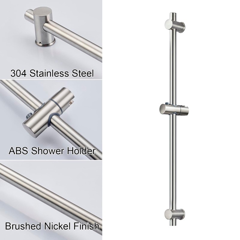 BANGPU 31.5 Inch Shower Slide Bar Wall Mount – Brushed