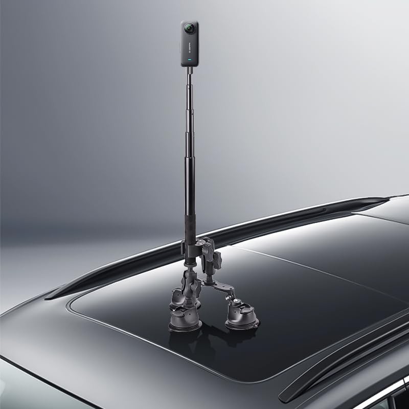Lupholue 44-Inch Extendable Selfie Stick Car Mount Kit Universal Suction