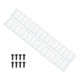 PATIKIL 24 x 3 Inch Door Air Vent Cover, 2 Pcs Heavy Duty Aluminum Grille Ventilation Cover Louvered with Mounting Screws for Cabinet Wardrobe Door, Silver