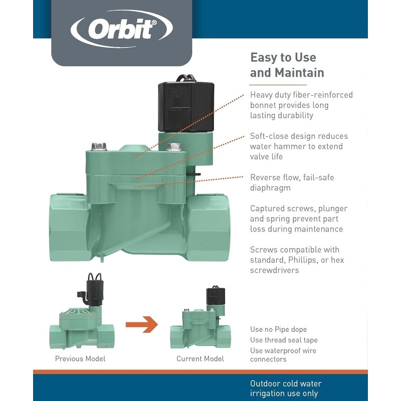 5-Pack Orbit 3/4 Inline Sprinkler Valve