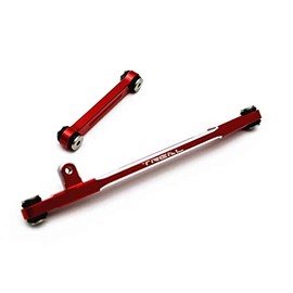 Treal Aluminum 7075 Steering Links Set for Axial SCX24 1/24 Scale-V2 (Red)