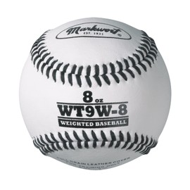 Markwort Lite Weight and Weighted Leather Baseball, White, 8-Ounce