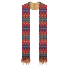 Endea Graduation Native American Stole With Feather-Tipped Fringes - Unisex - 90" Multicolor