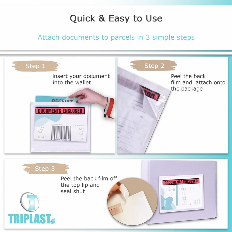 Triplast 100 x A7 Printed Document Enclosed Wallet (95 x