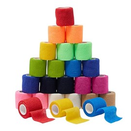 Paquete de 24 Primeros Auxilios Impermeable Envoltura Autoadhesiva,Envolturas Transpirables Autoadherentes, Vendaje Cohesivo Elástico no Tejido, para 