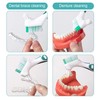 Pack of 4 denture cleaning brushes and 4 pieces interdental