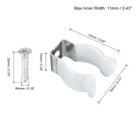 TOP-VIGOR 10 Stück T5 U-Clips, Halterung für LED-Glühbirnen, Halterung, Halterung, Edelstahl, Leuchtstoffröhrenhalter mit Schrauben, um Durchhängen zu verhindern, Weiß