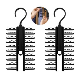 ZSMJAER Tie Holder, Adjustable Tie Holder, 20 Hooks, Does Not Slip and Rotate, Tie Hanger Holder for Tie, Scarves More, Belt