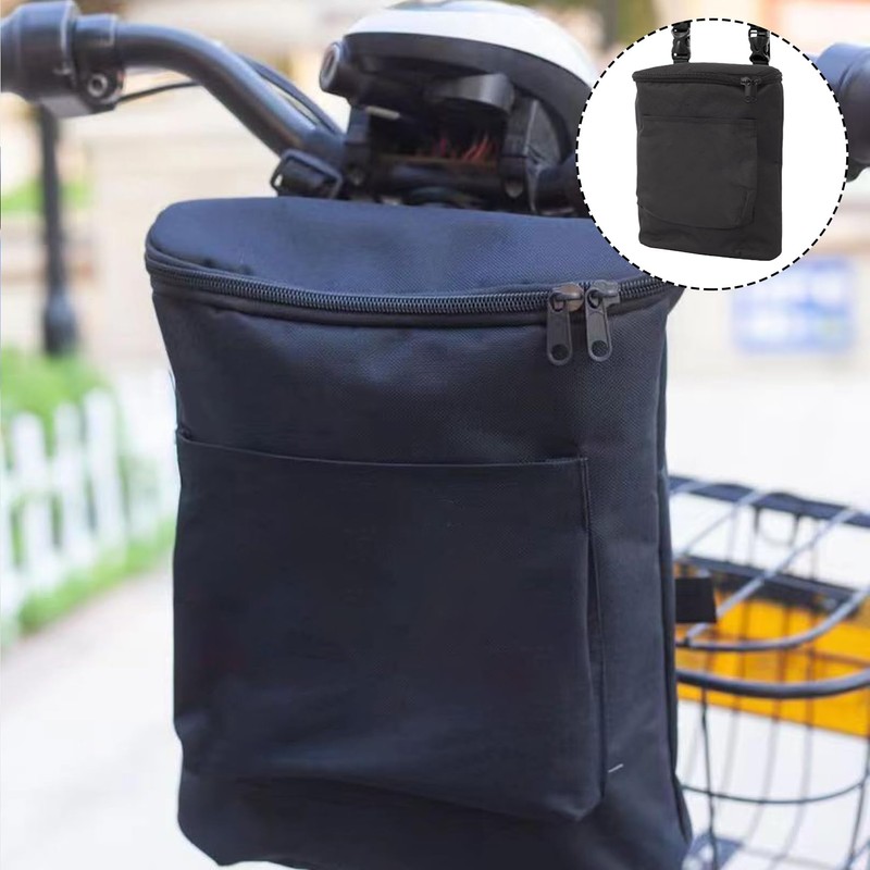 Waterproof Bicycle Bag Handlebar Black, Foldable Handlebar Bag for E-Bikes,