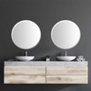 KOHROS Round Beveled Polished Frameless Wall Mirror for Bathroom, Vanity,