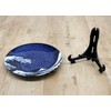 Japanese Souvenir Picture Plate Wave Fuji Mt. Fuji Blue (With