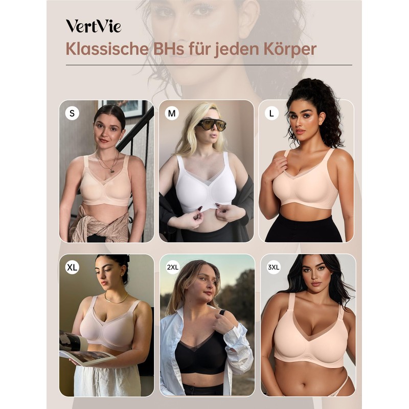 Vertvie Seamless Bra without Underwire Sports Bustier Cross Lace V