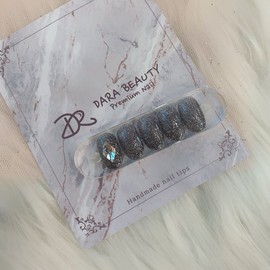 Next day delivery⭐Black glitter stone nail⭐ / 다음날발송⭐블랙글리터 스톤네일⭐