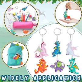 30 Llaveros de Dinosaurio Regalos de Fiesta de Dragón Llaveros de PVC para Niños Mujeres Hombres Suministros para Fiesta de Cumpleaños Decoraciones Bolso de Coche Cartera Joyería