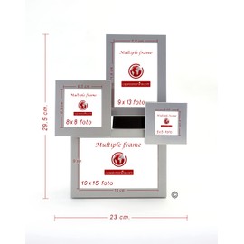 CAPESTORE Modern and Elegant Aluminium Table and Wall Frame for 4 Photos Gift Idea