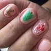 Christmas Press on Nails Short Square Winter Fake Nails Nude