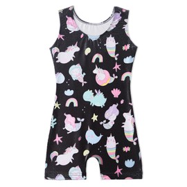 EQSJIU Gymnastics Leotards Black Mermaid Sparkly Shiny Adorable Girls Children 9-10 Years Performance Costumes