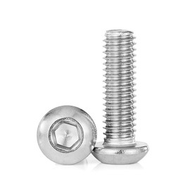 M3-Tornillos de cabeza de botón de 0.5 x 10 mm, acero inoxidable 304, totalmente roscado a máquina, accionamiento hexagonal Allen métrico, acabado brillante, 100 unidades