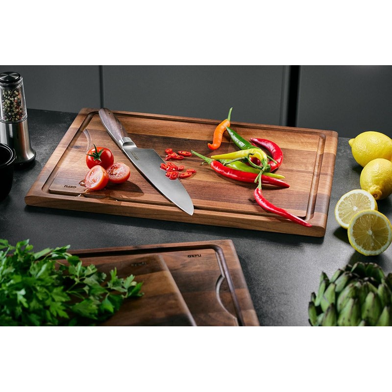 GEFU Enno High-Quality Chopping Board with Juice Groove - Walnut