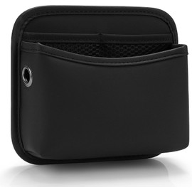 Accmor Organizador de bolsillo lateral para asiento de coche, bolsa de piel sintética para asiento de coche, puerta, ventana, consola, billetera de registro, tarjetas, basura, teléfono y anteojos de