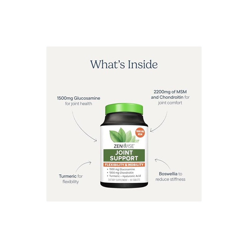 Glucosamine Chondroitin Sulfate MSM Curcumin - Joint Supplement with Hyaluronic