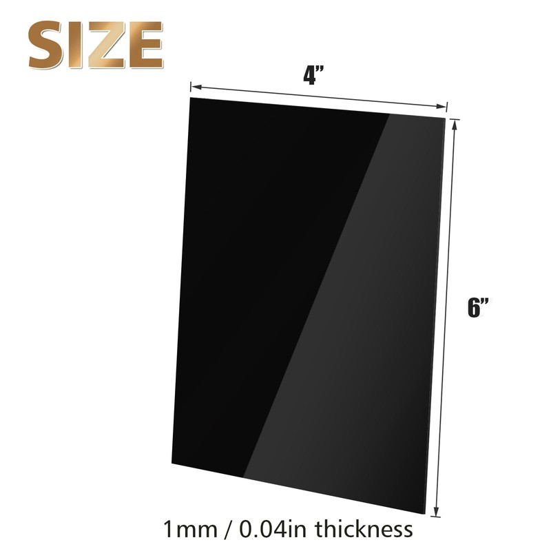 Egofine 4" x 6" Black Plexiglass Sheets 12 Pack 0.04