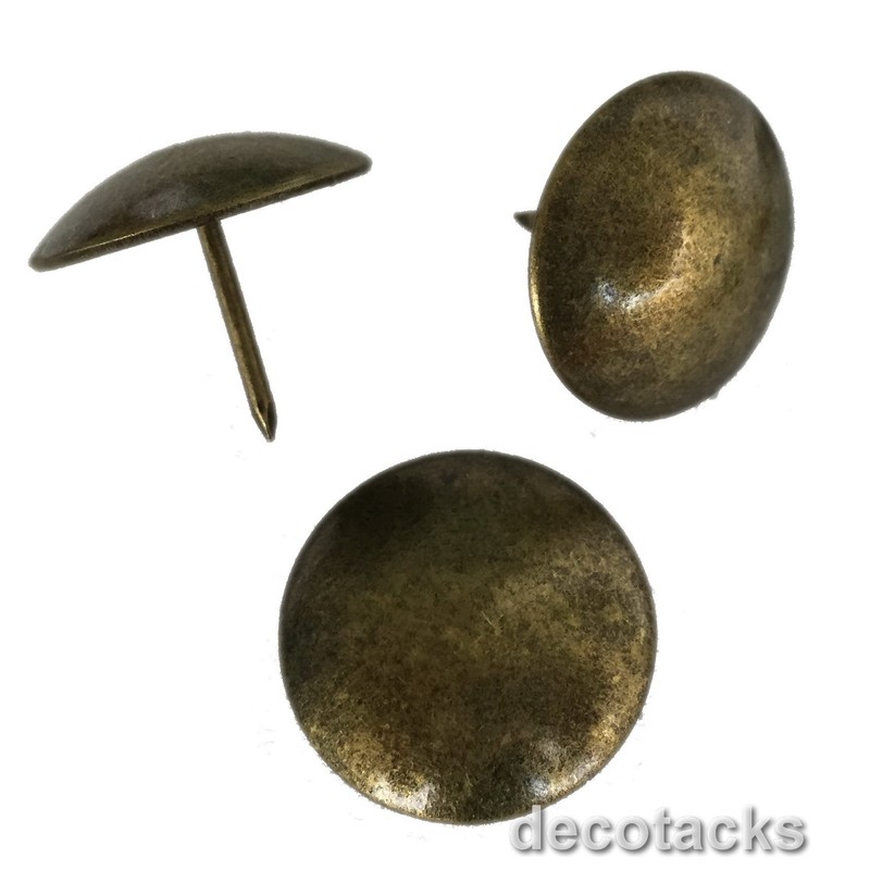 Decotacks® Large Antique Brass Finish Upholstery Nails/Tacks 1 Inch -