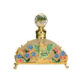 Joyeee Small Glass Perfume Bottles Empty Bulk, 1 Pack 20 ml Vintage Decorative Fancy Perfume Bottle, Refillable Empty Decorative Bottle for Essential Oils, Portable Travel Size, Golden