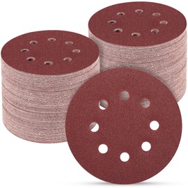 POTUINOM 100 PCS 5 Inch Sanding Discs 150 Grit, Round Hook and Loop Sandpaper for Random Orbital Sander