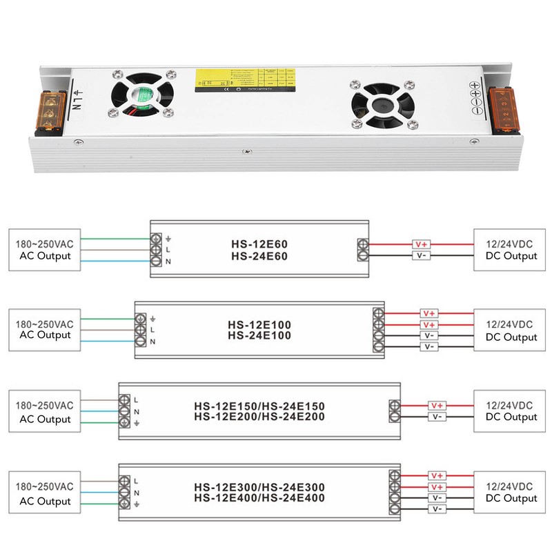 400W Switching Power Supply Indoor LED Strip Light Box Driver