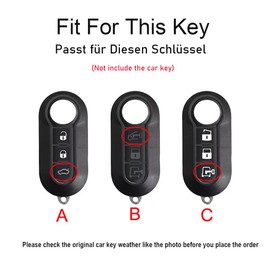TECART Flip Key Car Key Case Protective Cover Fits Fiat 500 500X Florino Qubo Bravo Car Key Case Fits Citroen Jumber Relay Boxer Key Protection Case 3 Buttons Blue A