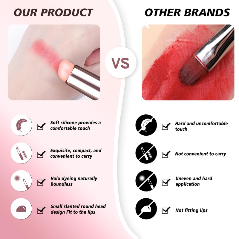 JAMVOLO 2pcs 2024 New Silicone Lip Brush, Silicone Lip Applicator