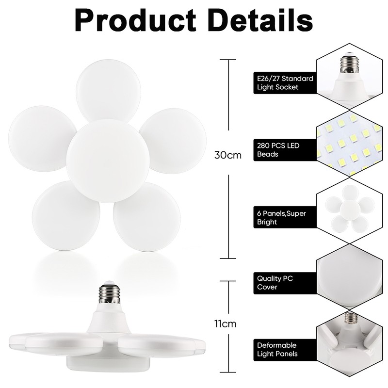 LED Folding Plum Blossom Ceiling Bulb6500k