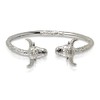 Better Jewelry Bull End .925 Sterling Silver West Indian Bangle