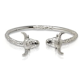 Better Jewelry Bull End .925 Sterling Silver West Indian Bangle