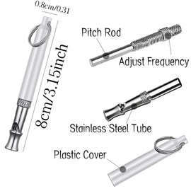 JVHLOV 2 Pack Dog Whistle, Recall Training, Professional Ultrasonic Dog Whistle to Stop Barking, Adjustable Ultrasonic Silent Dog Whistle, for Dog with Lanyard