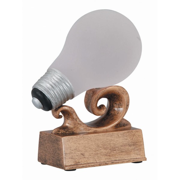 Light Bulb Bright Idea Trophy with 3 Lines of Custom
