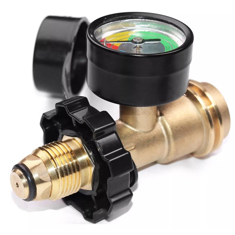 DOZYANT 100Lb Propane Tank Adapter with Gauge POL to QCC
