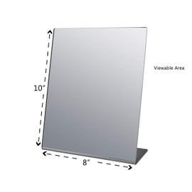 Marketing Holders Acrylic Mirror 8" x 10" Slant Back Reflective Freestanding Portable Lucite Stand for Retail Jewelry Piercing Counters Makeup Vanities and Hair Salons