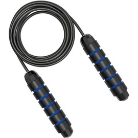 Ytnqd Jump Rope ，Angle-Free Ball Bearing Fast Rope Skipping Adjustable Memory Foam Anti Skid Handle Skipping Rope New Fitness Speed Rope for Men and Women Suitable for Aerobic Exercise (Black Blue)