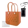Rubber Beach Tote Bag - Waterproof Washable Durable Open Purses