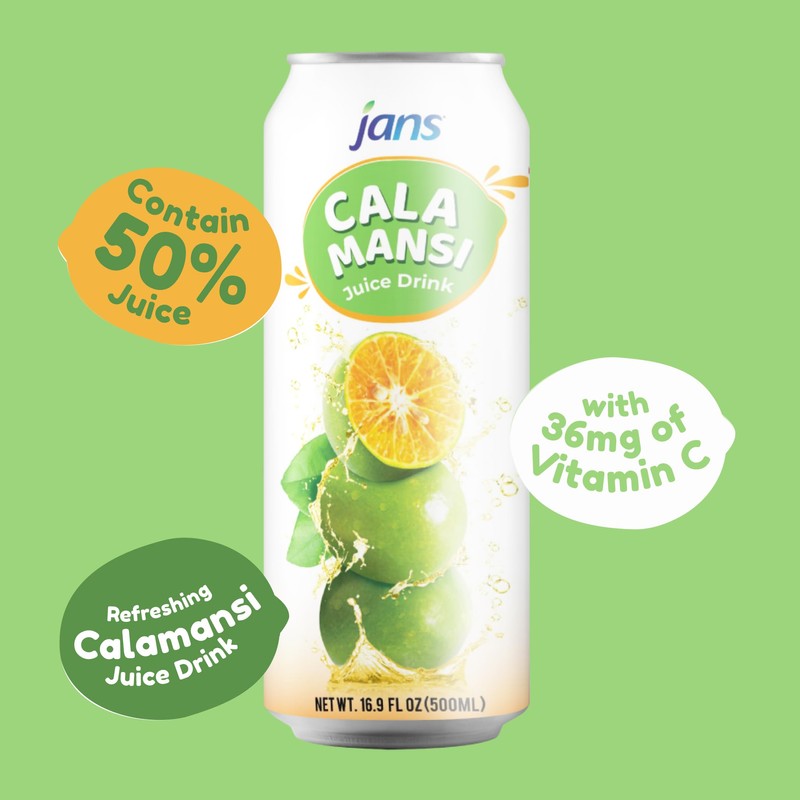 Jans Golden Lime Juice Calamansi Drink (16.9 oz Cans, 12-Pack)