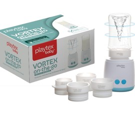 Playtex Vortex Portable Bottle Warmer – Warms & Mixes Formula with Spinning Motion – Rechargeable, Leak-Proof, Travel Friendly – Fits Most Baby Bottles