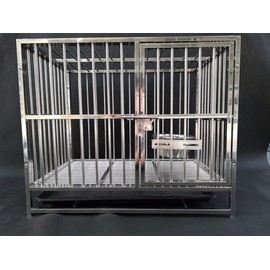 Dog Hanging Bowl, Sturdy Durable Stainless Dog Crate Kennel Water Bowl Food Feeder with Removable Non-Slrip Bowls, Dog Cage Bowl for Medium Large Dogs, S,18cm